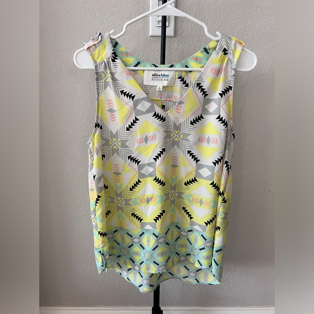 Alice Blue Women’s Tank Top Geometric Print